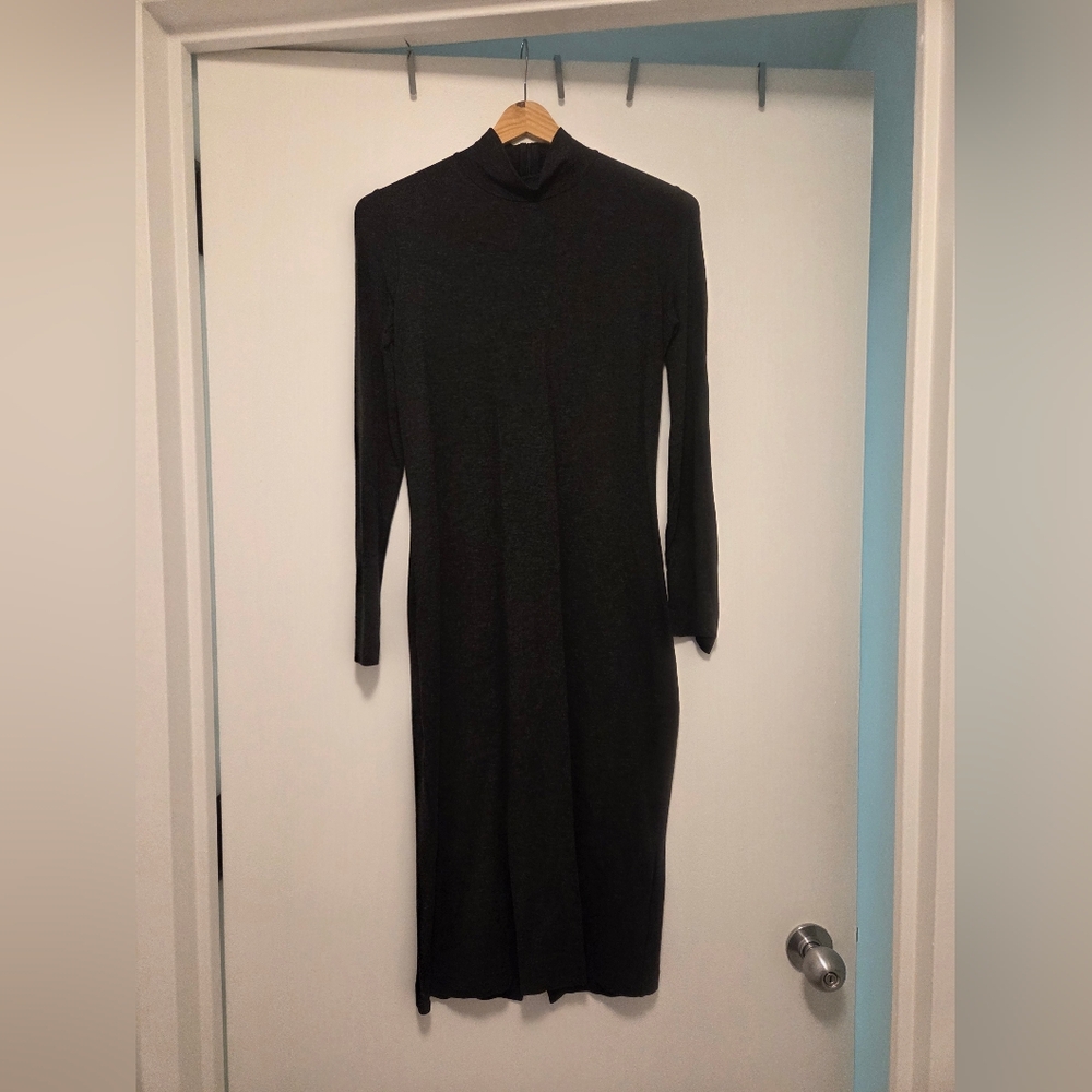 Jil Sander Charcoal Long Sleeve Dress